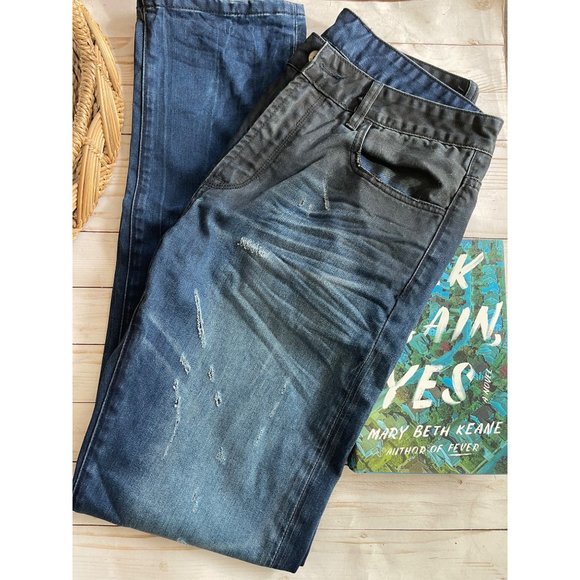 YRN Mens Black to Blue Denim sz 32 - Picture 2 of 8